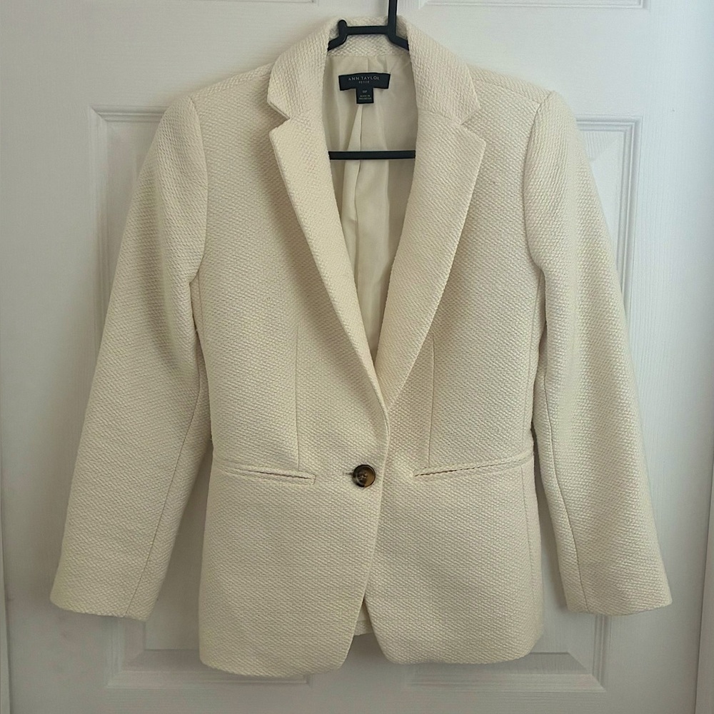 ANN TAYLOR cream/white blazer